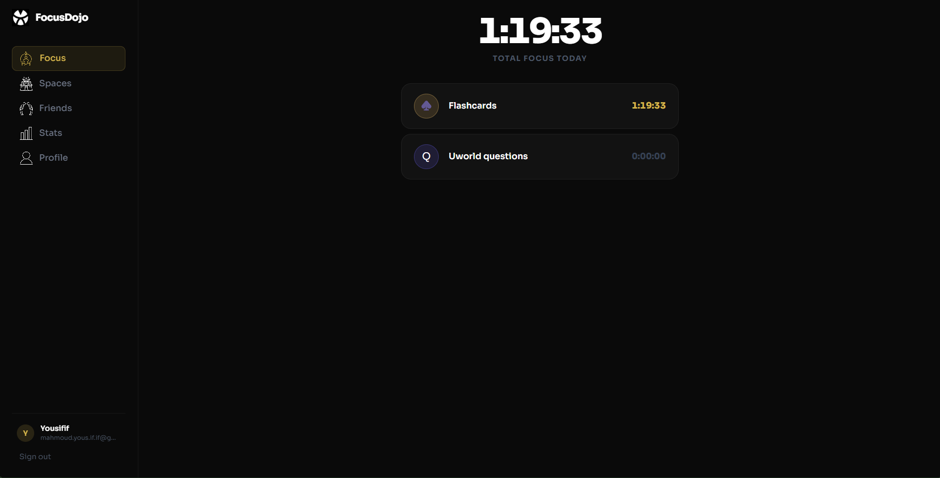 Focus Dojo Timer Dashboard